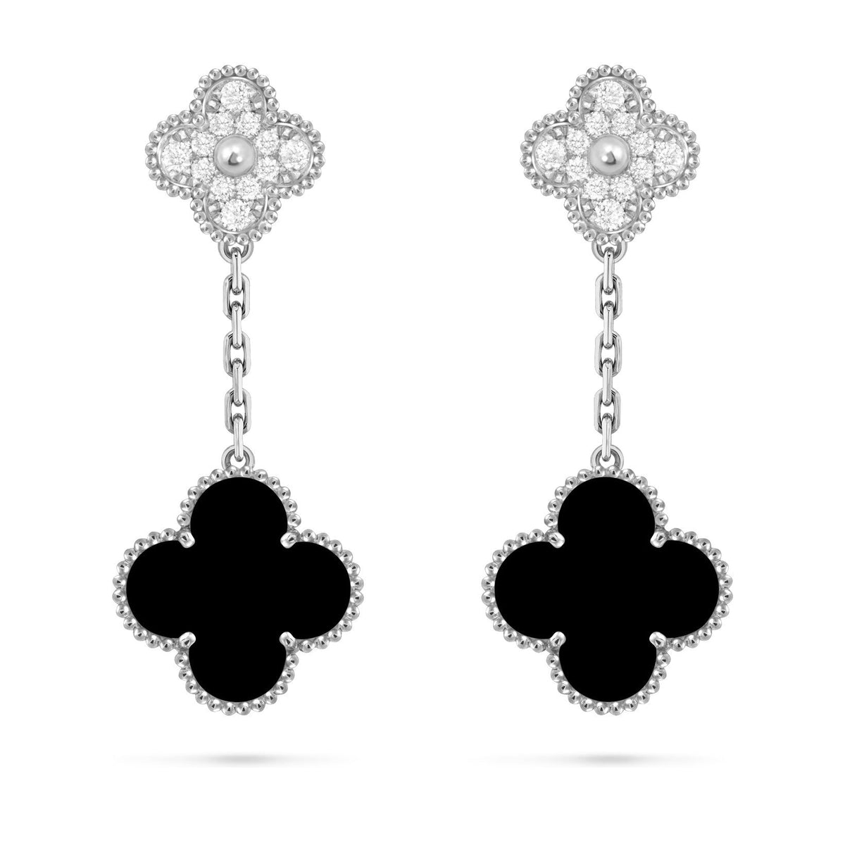 [Novalux]CLOVER DUAL-MOTIF STATEMENT STUD EARRINGS - DOUBLE-CHARM COLLECTION