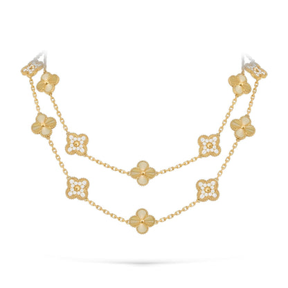 [Novalux]CLASSIC 20-MOTIF LUCKY CLOVER LONG NECKLACE GOLD COLLECTION