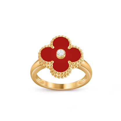 [Novalux]LUCKY CLOVER DIAMOND-ACCENT GOLD RING COLLECTION