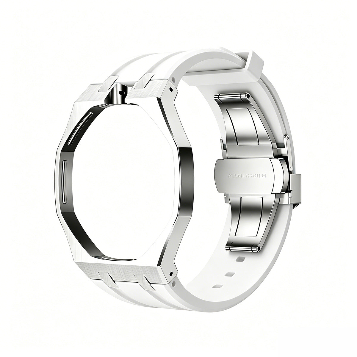 [Novalux]OAK POP WHITE STEEL SILICONE STRAP