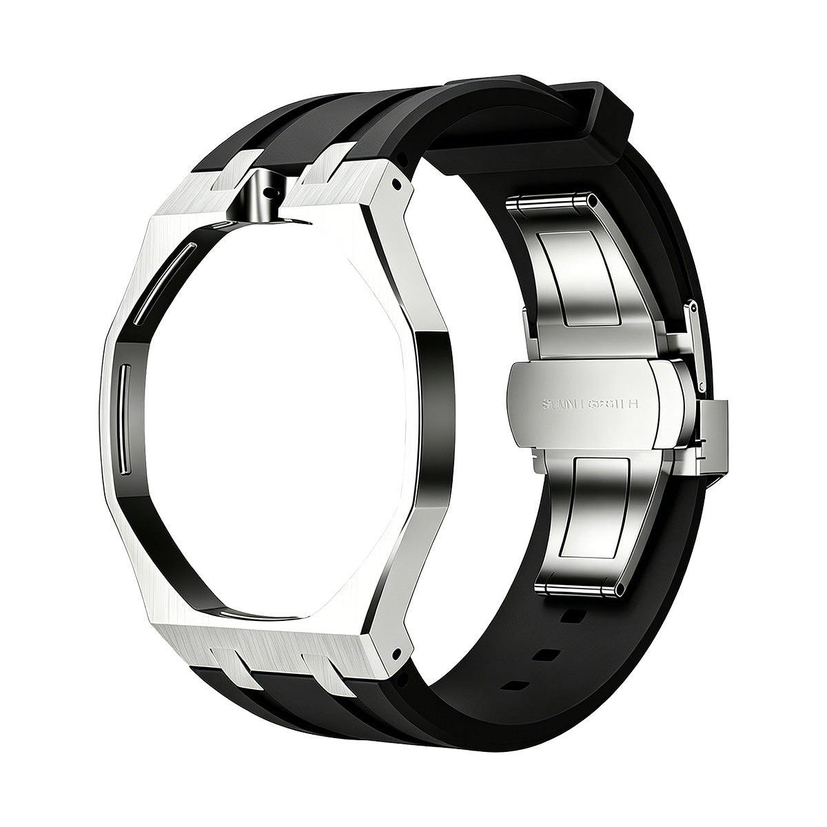 [Novalux]OAK POP BLACK STEEL SILICONE STRAP