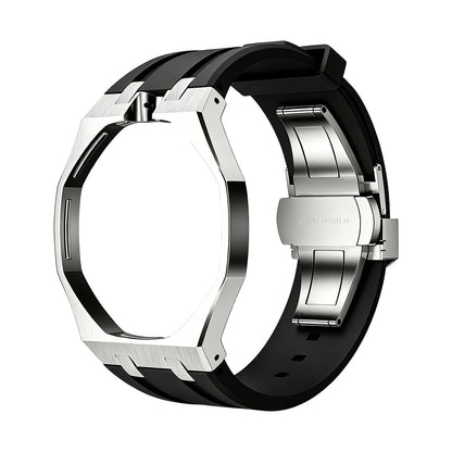 [Novalux]OAK POP BLACK STEEL SILICONE STRAP