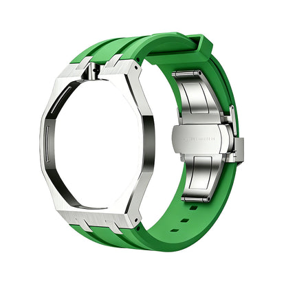 [Novalux]OAK POP GREEN STEEL SILICONE STRAP