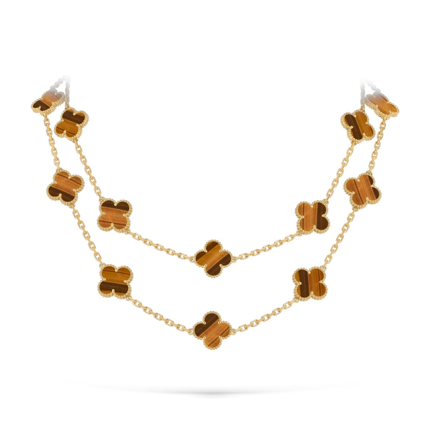 [Novalux]CLASSIC 20-MOTIF LUCKY CLOVER LONG NECKLACE GOLD COLLECTION