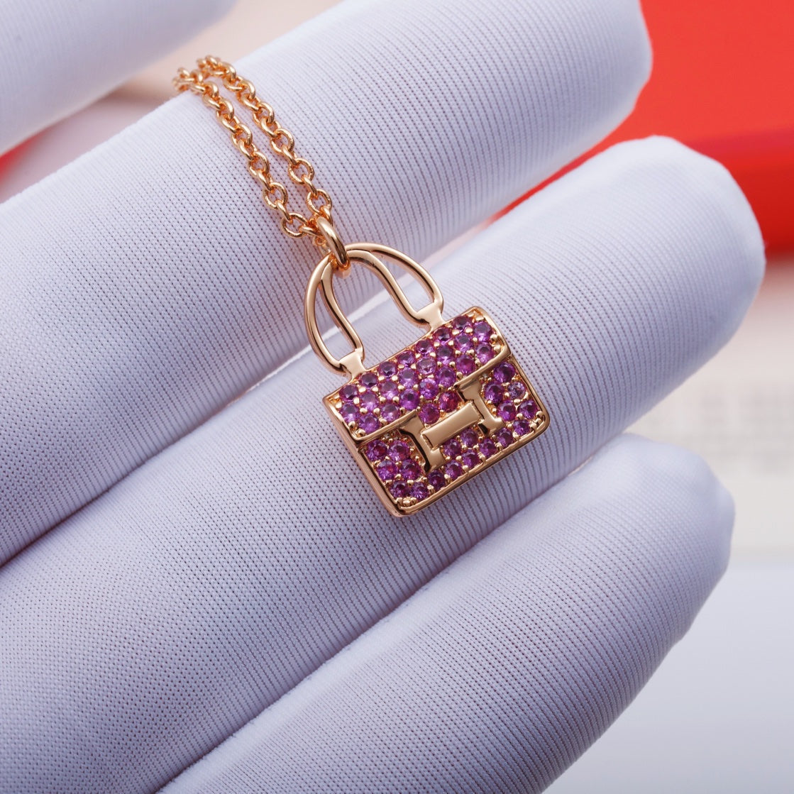 [Novalux]CONSTANCE PEDANT PURPLE DIAMOND NECKLACE