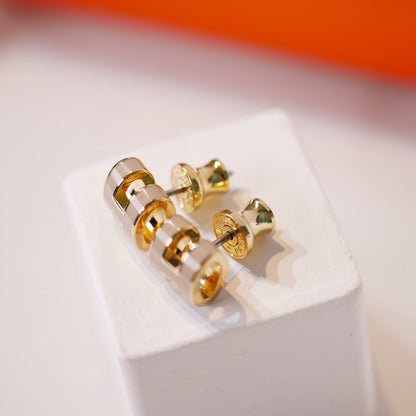 [Novalux]MINI POP H GOLD EARRINGS GREY