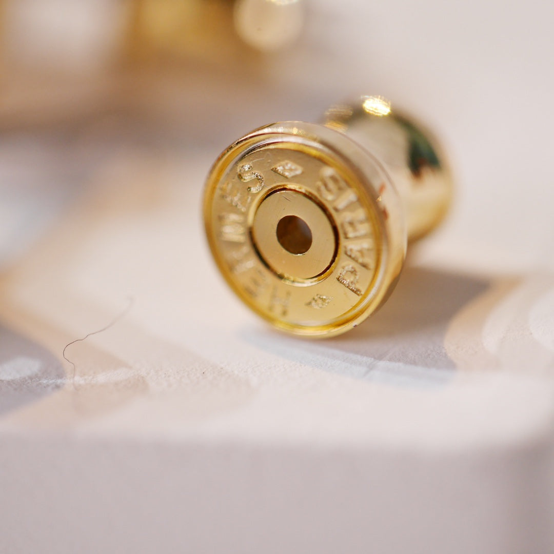 [Novalux]MINI POP H GOLD EARRINGS GREY