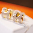 [Novalux]MINI POP H GOLD EARRINGS GREY