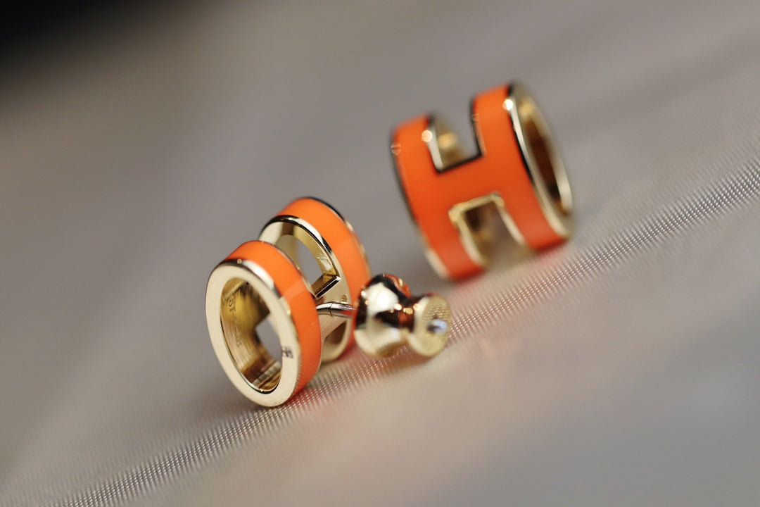 [Novalux]MINI POP H EARRINGS ORANGE