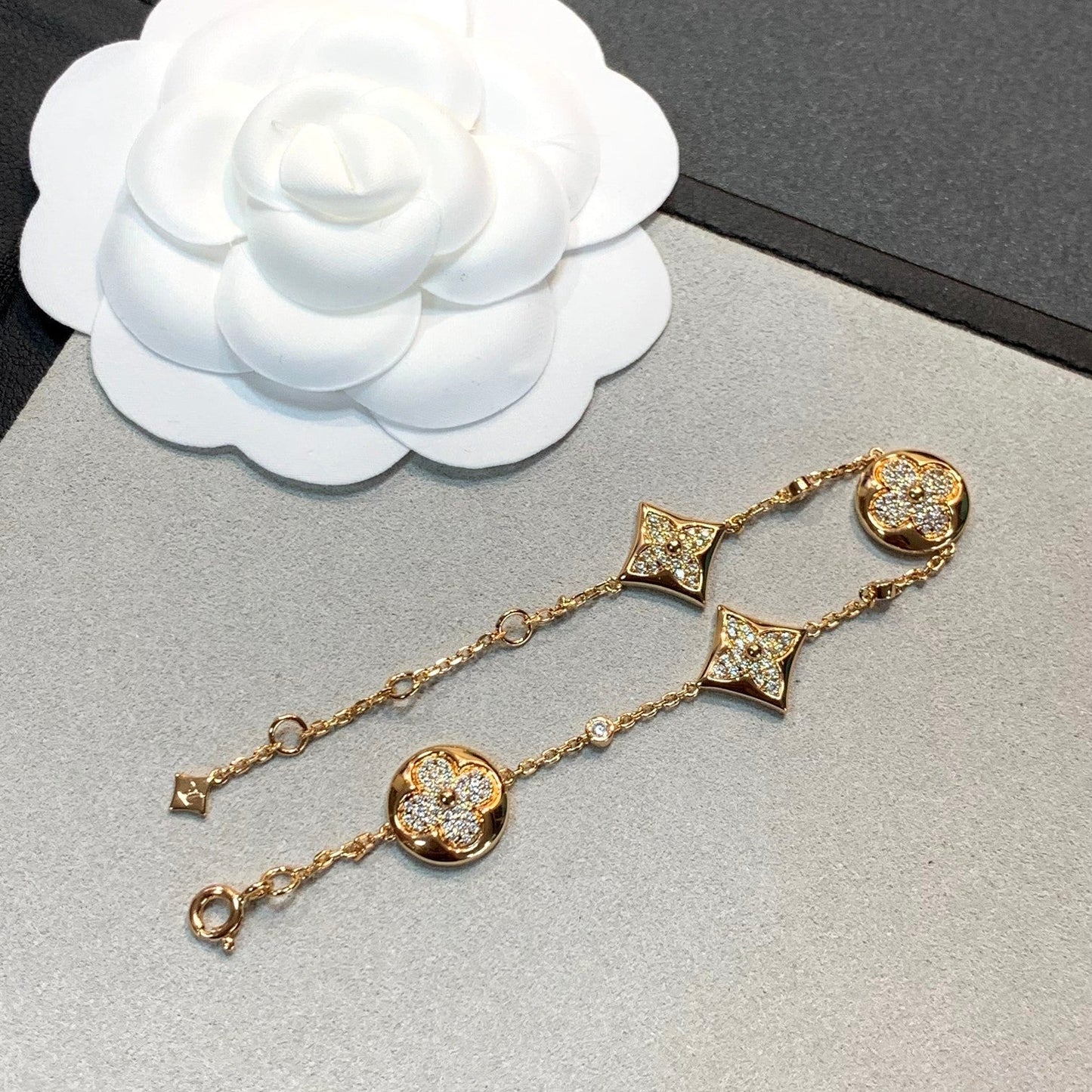 [Novalux]STAR AND SUN 4 MOTIFS GOLD DIAMONDS BRACELET