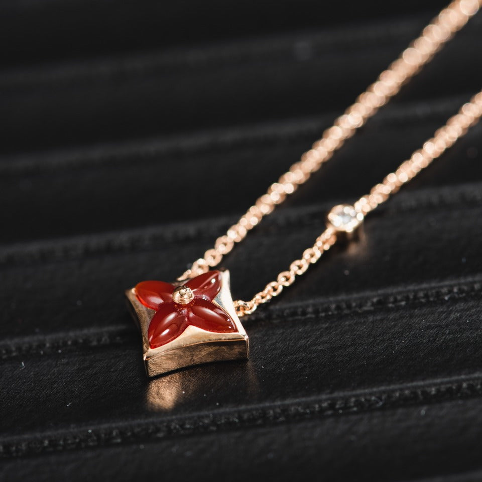 [Novalux]STAR NECKLACE ROSE GOLD 1 DIAMOND