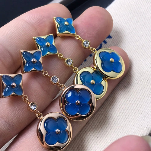 [Novalux]STAR AND SUN AGATE DIAMOND EARRINGS