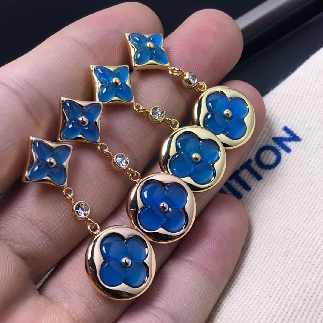 [Novalux]STAR AND SUN AGATE DIAMOND EARRINGS