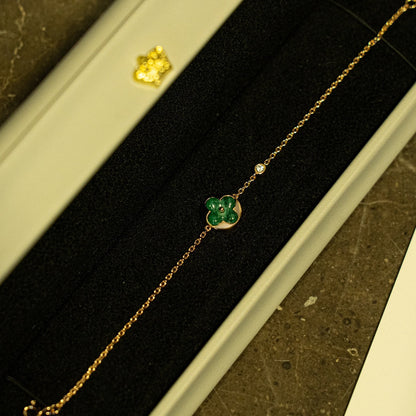 [Novalux]SUN MALACHITE 1 DIAMOND ROSE GOLD BRACELET