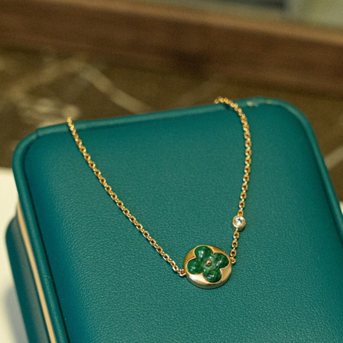 [Novalux]SUN MALACHITE 1 DIAMOND ROSE GOLD BRACELET