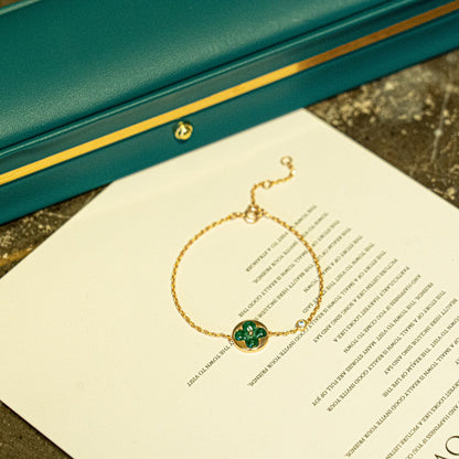 [Novalux]SUN MALACHITE 1 DIAMOND ROSE GOLD BRACELET
