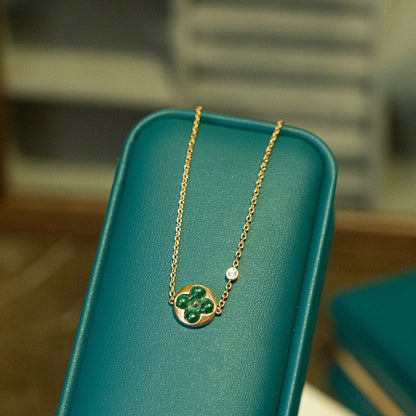 [Novalux]SUN MALACHITE 1 DIAMOND ROSE GOLD BRACELET