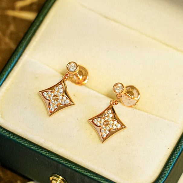 [Novalux]STAR DIAMONDS EARRINGS GOLD