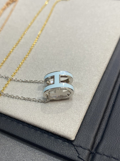 [Novalux]POP H LIGHT BLUE NECKLACE