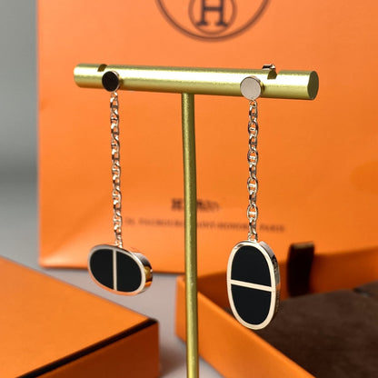 [Novalux]CHAINE VERSO BLACK CERAMIC EARRINGS