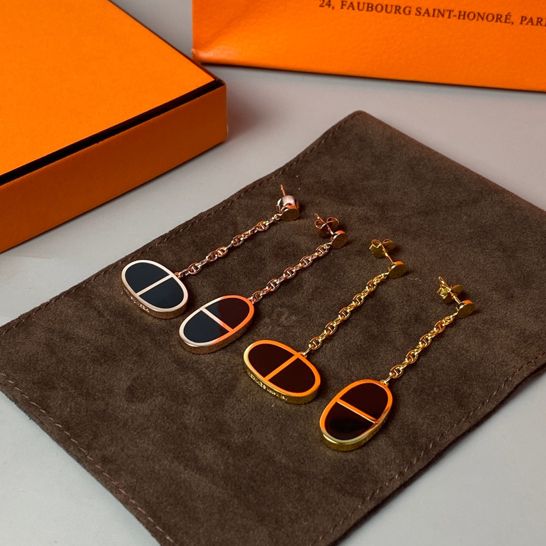 [Novalux]CHAINE VERSO BLACK CERAMIC EARRINGS