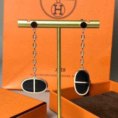 [Novalux]CHAINE VERSO BLACK CERAMIC EARRINGS