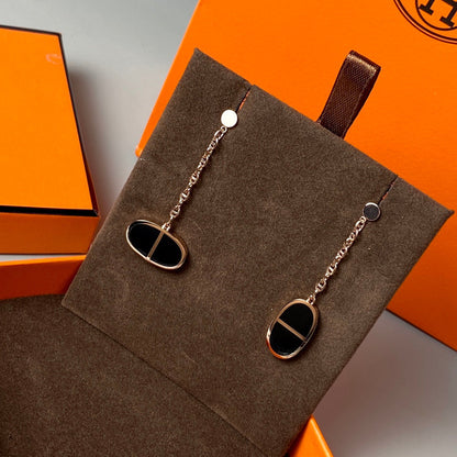 [Novalux]CHAINE VERSO BLACK CERAMIC EARRINGS