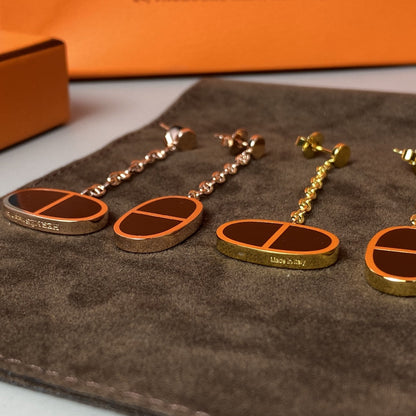 [Novalux]CHAINE VERSO BLACK CERAMIC EARRINGS