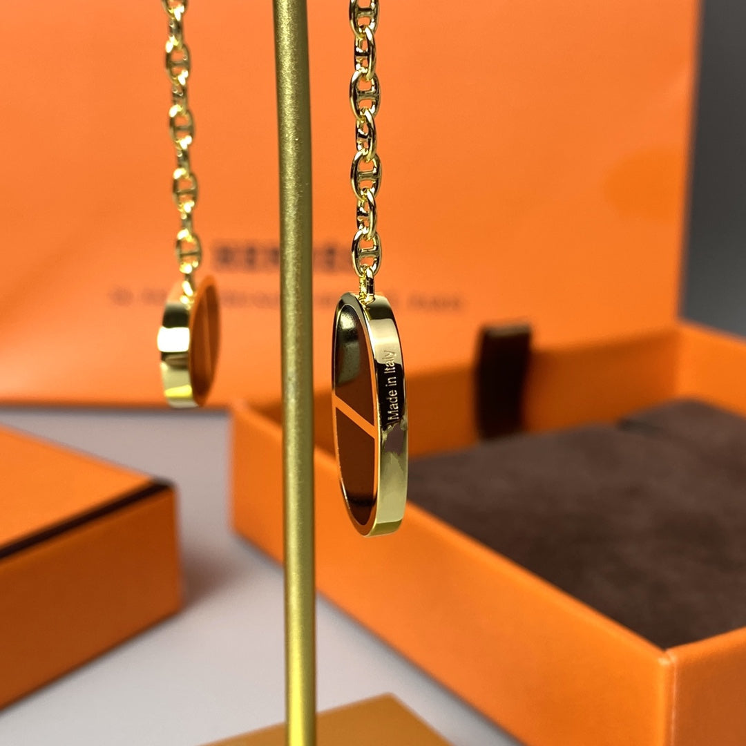 [Novalux]CHAINE VERSO BLACK CERAMIC EARRINGS