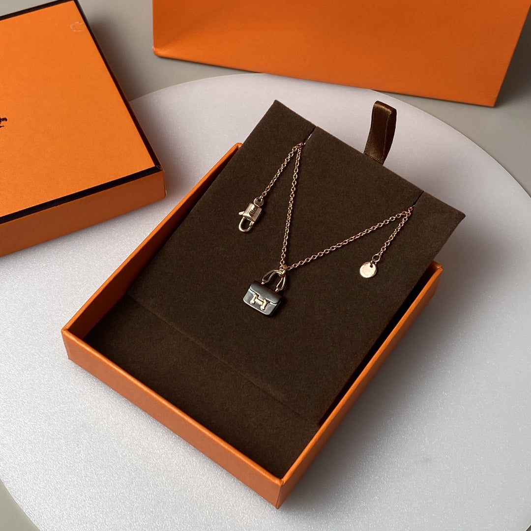 [Novalux]CONSTANCE BLACK PEDANT ROSE GOLD NECKLACE