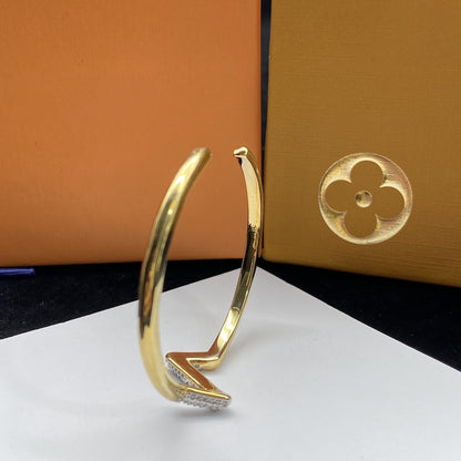 [Novalux]VOLTE UPSITE DOWN DIAMOND GOLD OPEN BRACELET