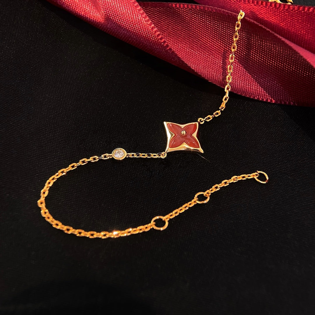 [Novalux]COLOR STAR CARNELIAN ROSE GOLD DIAMOND BRACELET