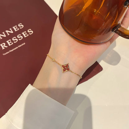 [Novalux]COLOR STAR CARNELIAN ROSE GOLD DIAMOND BRACELET