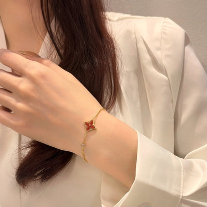 [Novalux]COLOR STAR CARNELIAN ROSE GOLD DIAMOND BRACELET