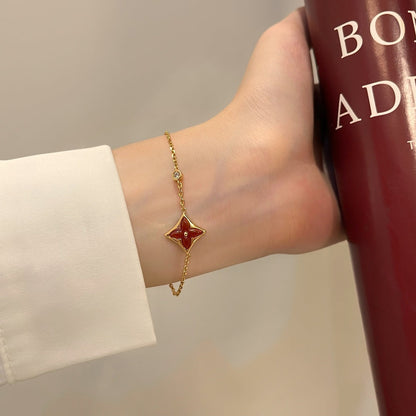 [Novalux]COLOR STAR CARNELIAN ROSE GOLD DIAMOND BRACELET