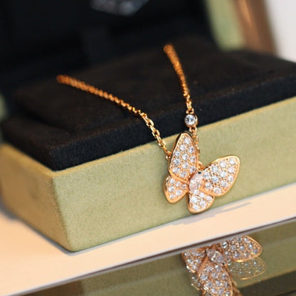 [Novalux]BUTTERFLY DIAMOND CHARM NECKLACE