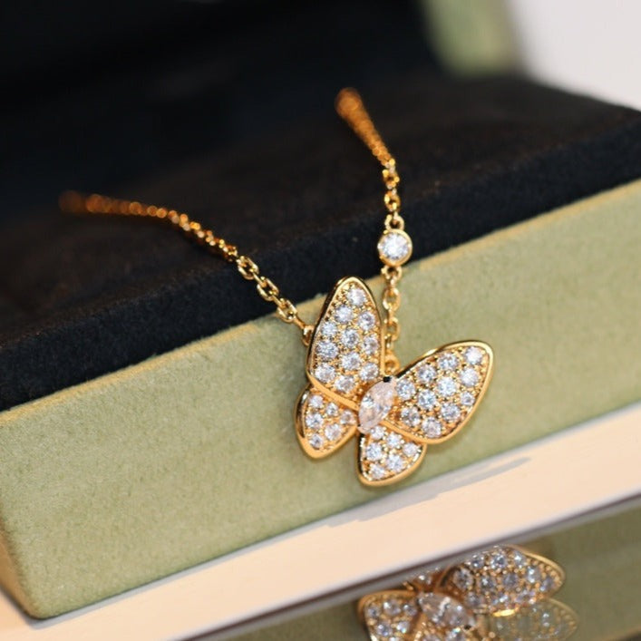 [Novalux]BUTTERFLY DIAMOND CHARM NECKLACE