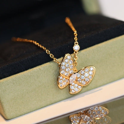 [Novalux]BUTTERFLY DIAMOND CHARM NECKLACE
