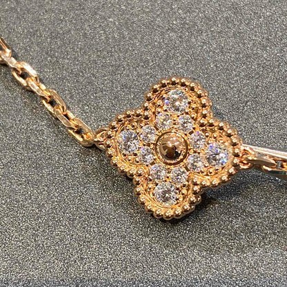 [Novalux]LUCKY CLOVER 5-MOTIF BRACELET - FULL-DIAMOND
