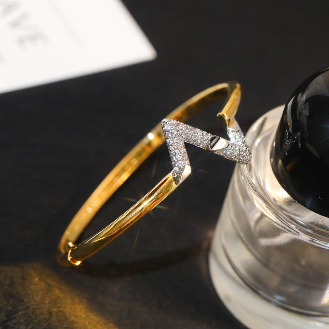 [Novalux]VOLTE UPSITE DOWN GOLD DIAMOND BRACELET