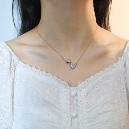 [Novalux]VOLT SILVER DIAMOND PEDANT NECKLACE