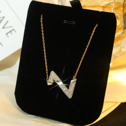 [Novalux]VOLT SILVER DIAMOND PEDANT NECKLACE