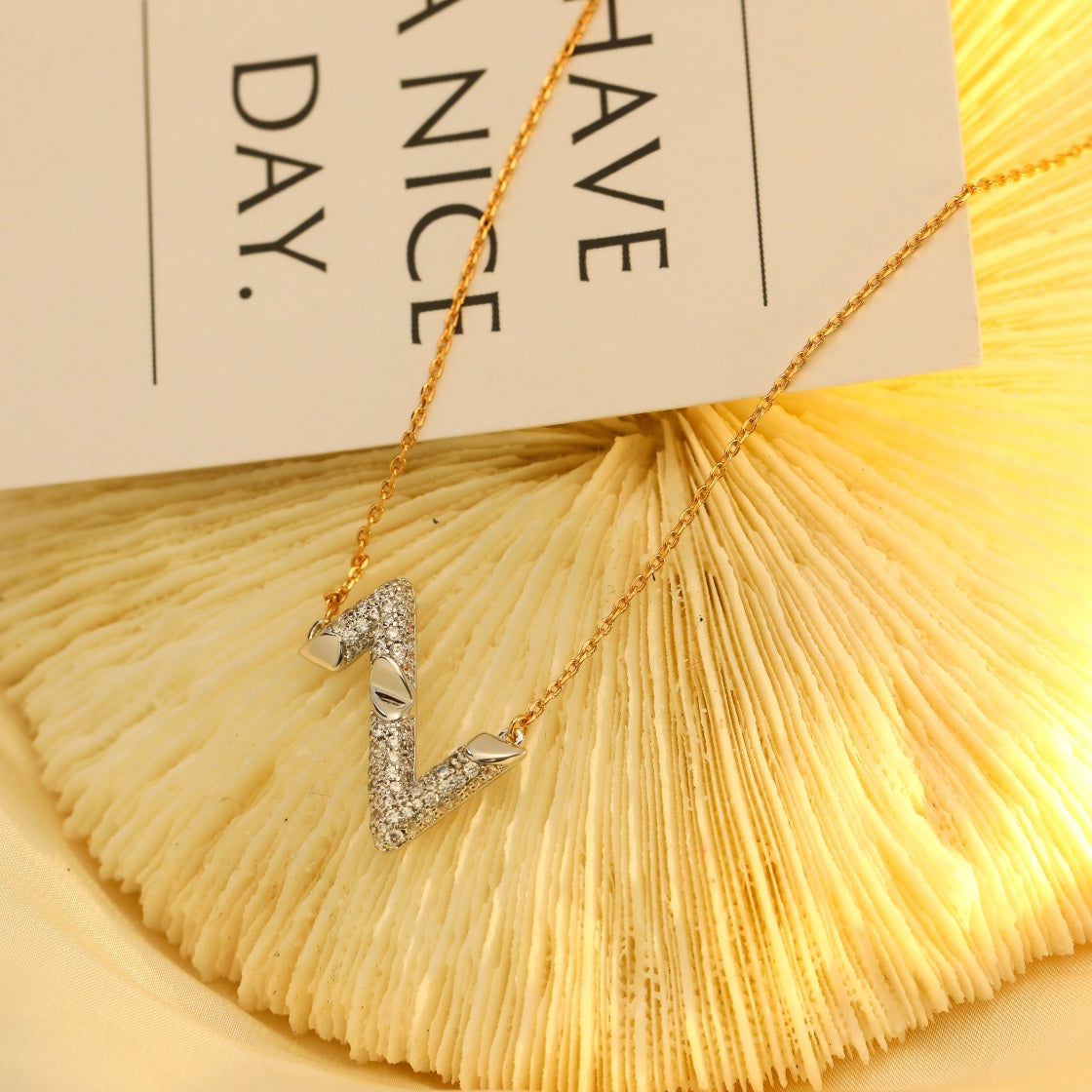 [Novalux]VOLT SILVER DIAMOND PEDANT NECKLACE