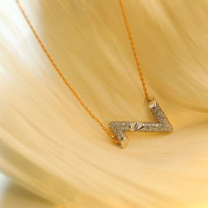 [Novalux]VOLT SILVER DIAMOND PEDANT NECKLACE