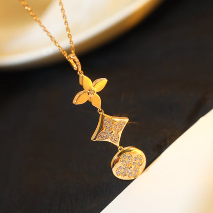 [Novalux]STAR AND SUN DIAMOND ROSE GOLD NECKLACE