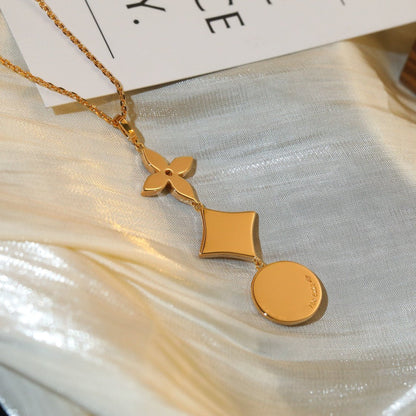 [Novalux]STAR AND SUN DIAMOND ROSE GOLD NECKLACE