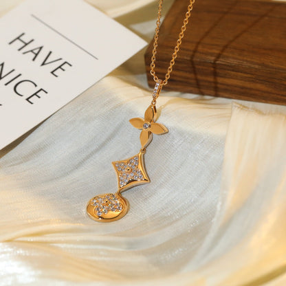 [Novalux]STAR AND SUN DIAMOND ROSE GOLD NECKLACE