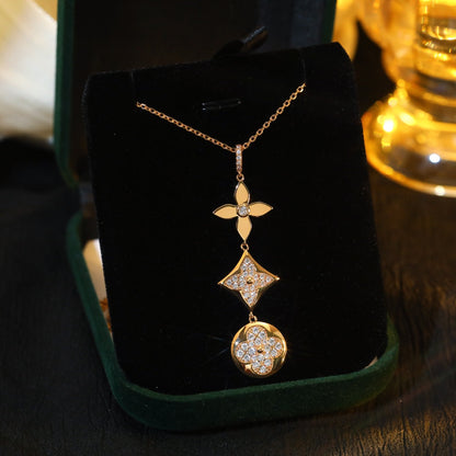 [Novalux]STAR AND SUN DIAMOND ROSE GOLD NECKLACE