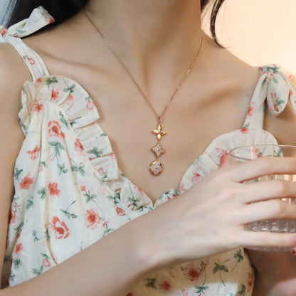 [Novalux]STAR AND SUN DIAMOND ROSE GOLD NECKLACE