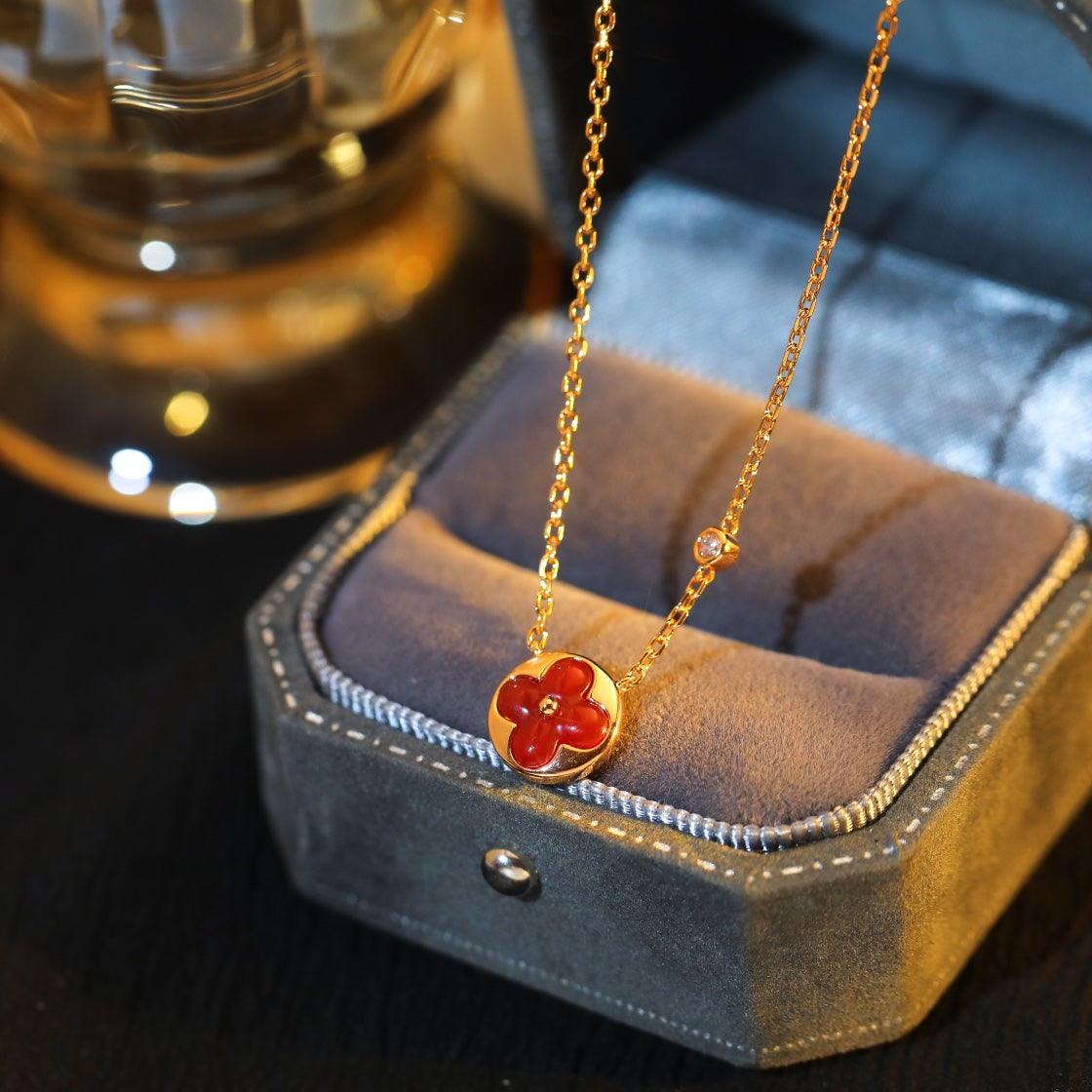 [Novalux]SUN PEDANT ROSE GOLD 1 DIAMOND NECKLACE